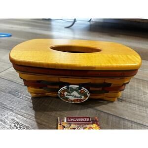 Longaberger 1998 Shades of Autumn Bakers Bounty Basket Woodcrafts Tissue‎ Lid